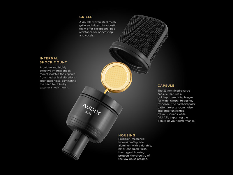 Audix A131 veľkomembránový štúdiový kondenzátorový mikrofón | Štúdiové mikrofóny - 02