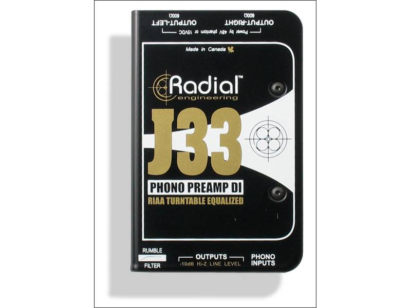 Radial J33, Phono Preamp Turntable aktívny DI box | Aktívne DI-boxy - 01