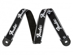 FENDER Quick Grip Locking End Strap, Black with White Running Logo, 2 | Remene, popruhy na gitaru