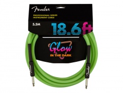 FENDER Professional Glow in the Dark Cable, Green, 18.6 | 6m