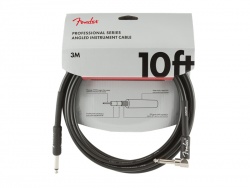 FENDER Professional Series Instrument Cable, Straight-Angle, 10', Black | 3m