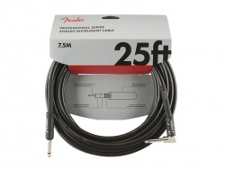 FENDER Professional Series Instrument Cables, Straight/Angle, 25', Black | 7,5m