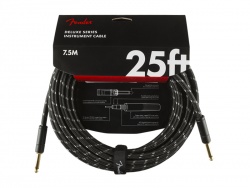 FENDER Deluxe Series Instrument Cable, Straight/Straight, 25', Black Tweed | 7,5m