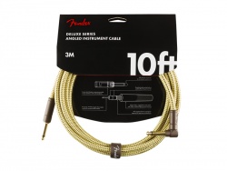 FENDER Deluxe Series Instrument Cable, Straight/Angle, 10', Tweed | 3m
