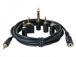 OMNITRONIC Sluchátkový prodlužovací kabel 3 m + set redukcí | Rozbočovacie káble, redukcie