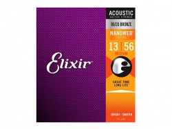 Elixir 11102 Acoustic NANOWEB 80/20 Bronze Medium | Struny pre akustické gitary .013