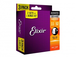 ELIXIR 16538 Acoustic 11-52, 2+1 Pack | Struny pre akustické gitary .011