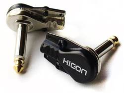 HICON J63MA05 - plochý uhlový lomený jack 6,3mm mono káblový - samec