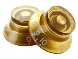 Knoflík zlatý konus, průhledný | Potenciometre, knoby